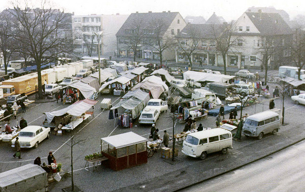 Wochenmarkt in Herringen, 1973