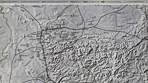Eien Übersichtskarte der Reichsautobahnen