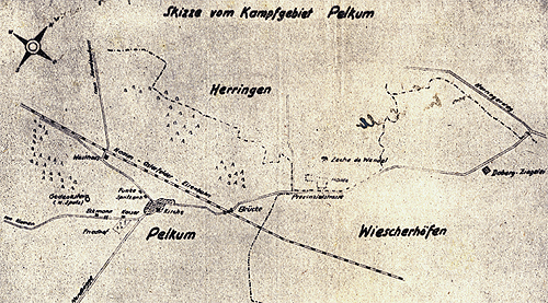Skizze vom Kampfgebiet in Pelkum