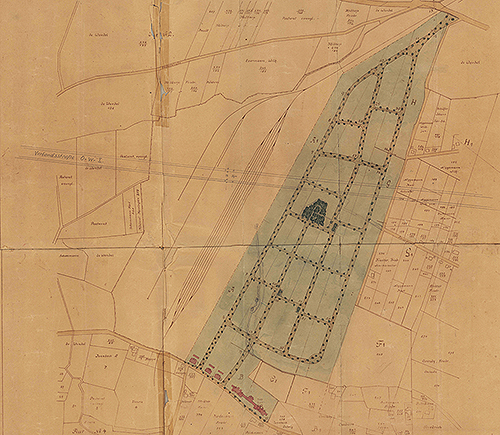 Lageplan für die Arbeiter-Kolonie Herringen (Isenbecker Hof) der Zeche De Wendel, 1922