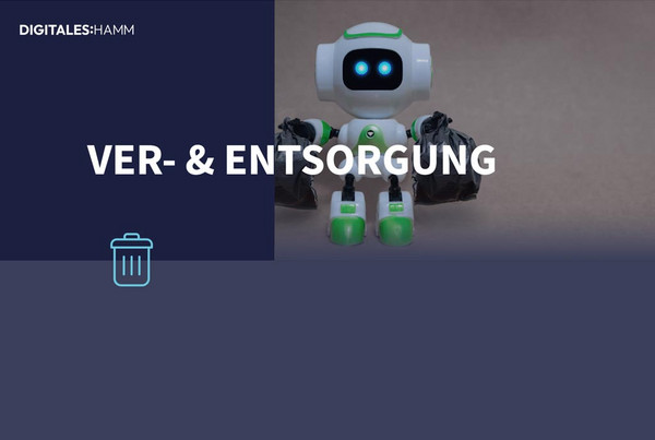 Website Handlungsfeld Entsorgung Screenshot des Bereichs ''Ver- und Entsorgung" aus der Internetseite ''https://digitaleshamm.de''