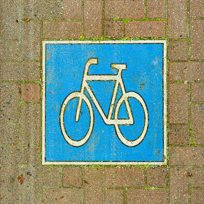 Das Piktogramm der Fahrradpromenade