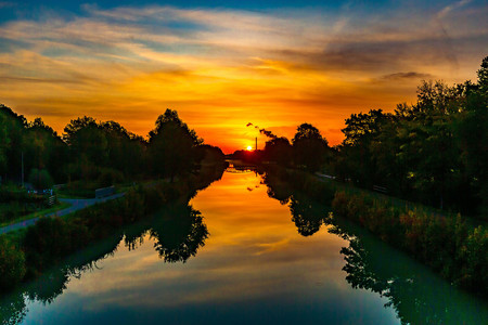 Sonnenuntergang am Datteln-Hamm-Kanal