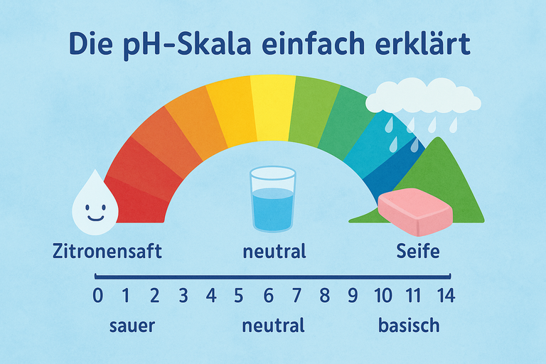 Das Bild beschreibt die pH-Skala.