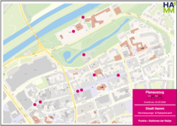Plan zeigt Standorte der Selfie-Rallye