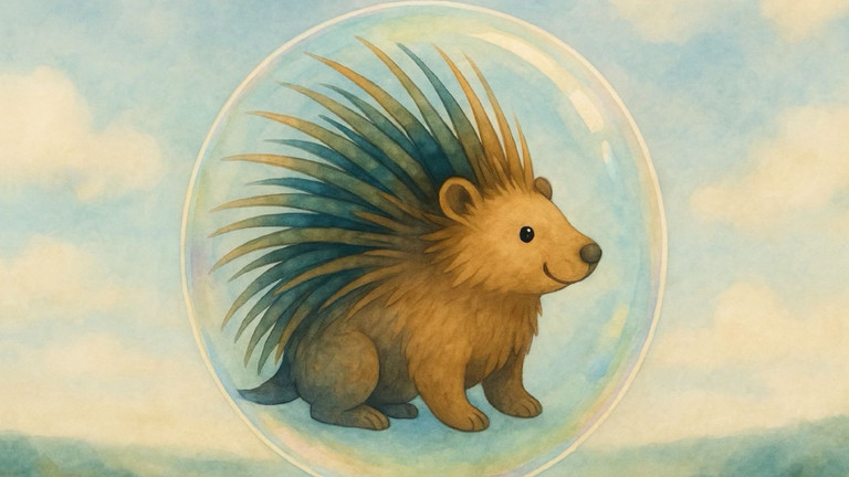 Stachelschwein - Maskottchen des Materials "Don't Panic Room"