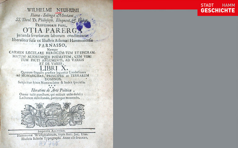 Titel der &bdquo;Otia parerga&ldquo; (Werke in Mu&szlig;estunden) von Wilhelm Neuhaus