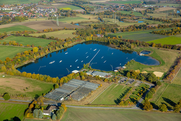 Luftbild Wasserski-Anlage Haarener Baggersee