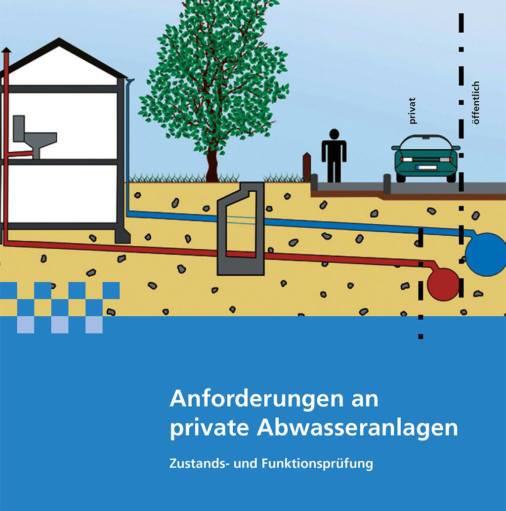 Titelblatt der Broschüre "Anforderungen an private Abwasseranlagen"