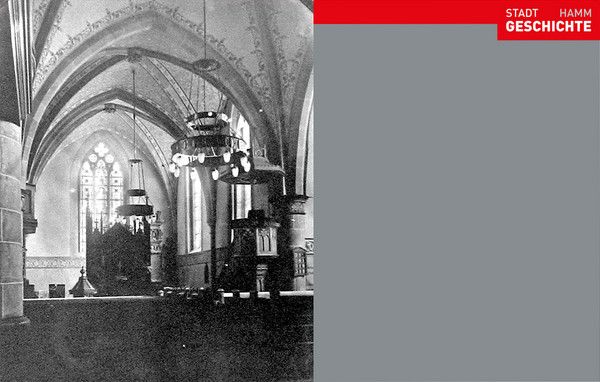 Innenansicht der St. Victor-Kirche in Herringen, 1928