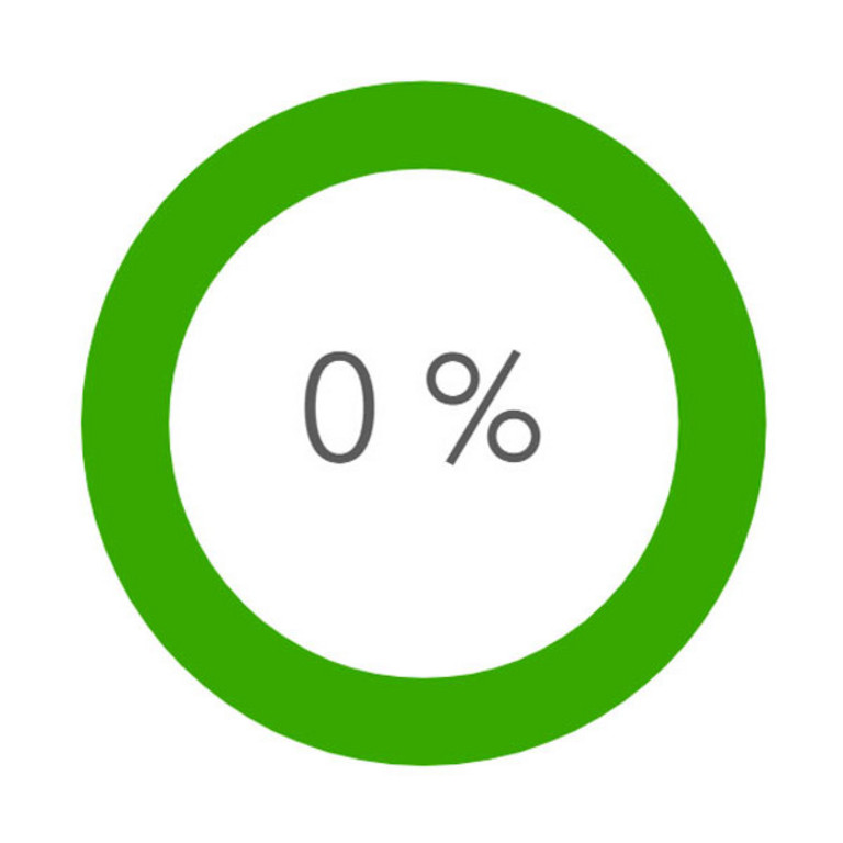 Kreisdiagramm, das das 0-prozentige Vorkommen von wei&szlig;en Flecken in Hamm zeigt