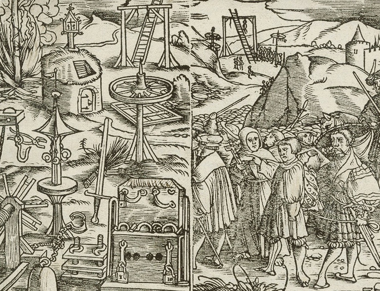 Titelbild der „Constitutio Criminalis Carolina“ (1532) oder auch „Peinliche Halsgerichtsordnung Kaiser Karls V.“