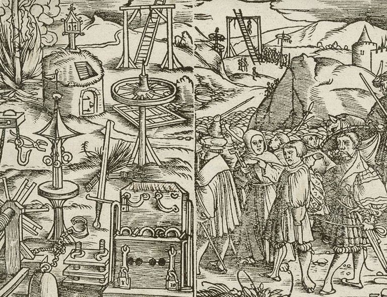 Titelbild der „Constitutio Criminalis Carolina“ (1532) oder auch „Peinliche Halsgerichtsordnung Kaiser Karls V.“ Titelbild der „Constitutio Criminalis Carolina“ (1532) oder auch „Peinliche Halsgerichtsordnung Kaiser Karls V.“