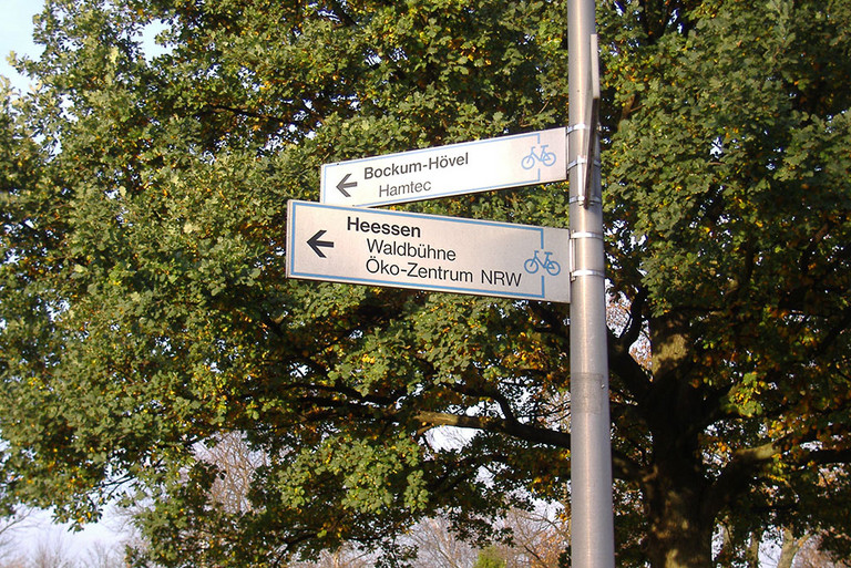 Radwegweiser des Stadtleitsystems