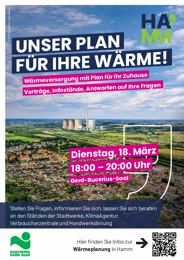 Mit dem Plakat wird zu einer Informationsveranstaltung zur Wärmeplanung eingeladen