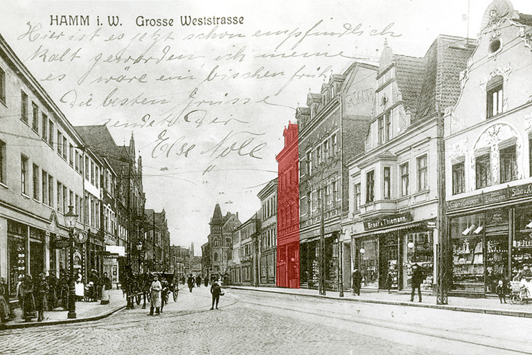 Blick in die Weststraße um 1900