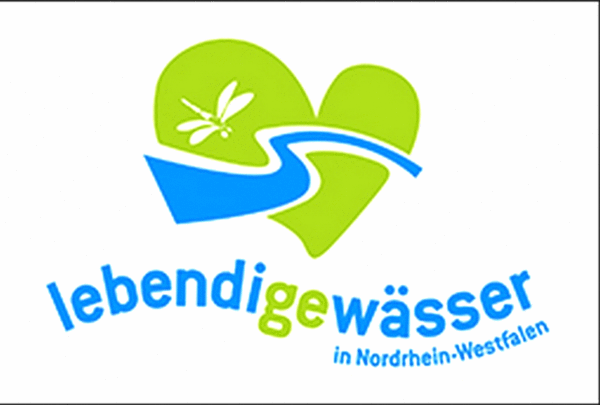 Das Bild zeigt das Logo Lebendige Gewässer NRW