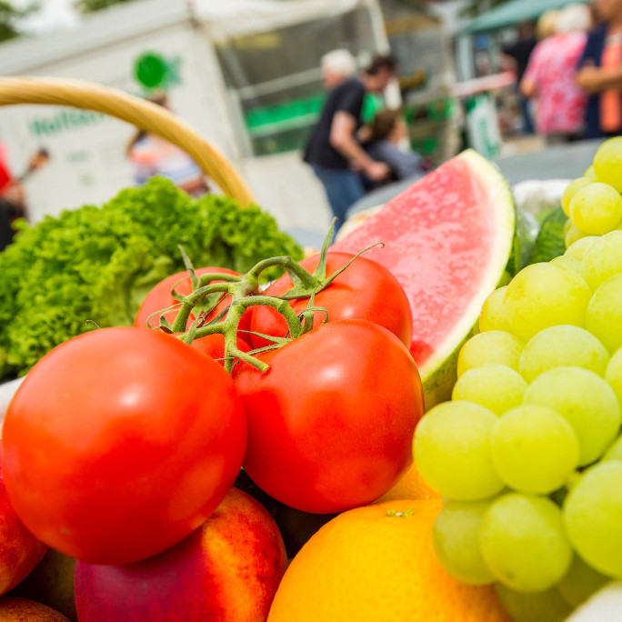 Obst und Gemüse auf dem Wochenmarkt