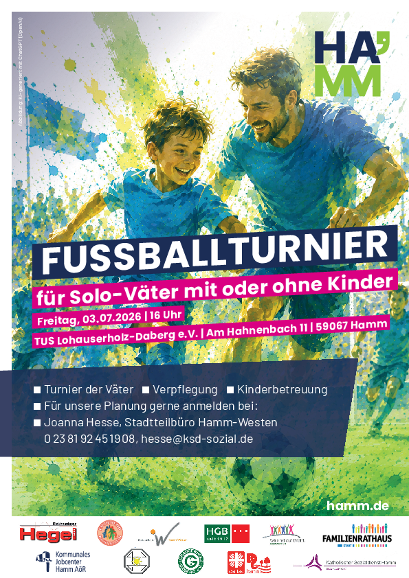 Vater mit Sohn beim Fusballspiel mit Infos zur Veranstaltung
