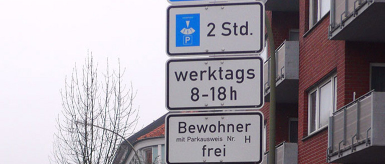 Beschilderung einer Bewohnerparkzone