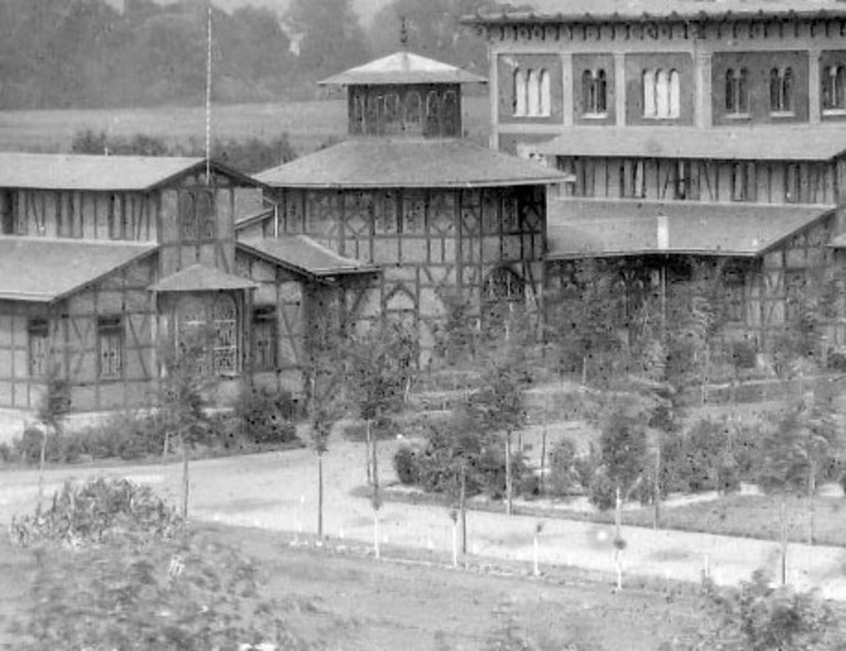 Überblick über die frühen Kuranlagen in Bad Hamm mit Badehaus und Logierhaus