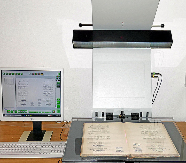 Buchscanner zur Anfertigung von Digitalisaten