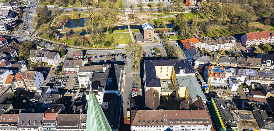 Luftaufnahme der Museumsstraße mit Blickrichtung zum Nordring