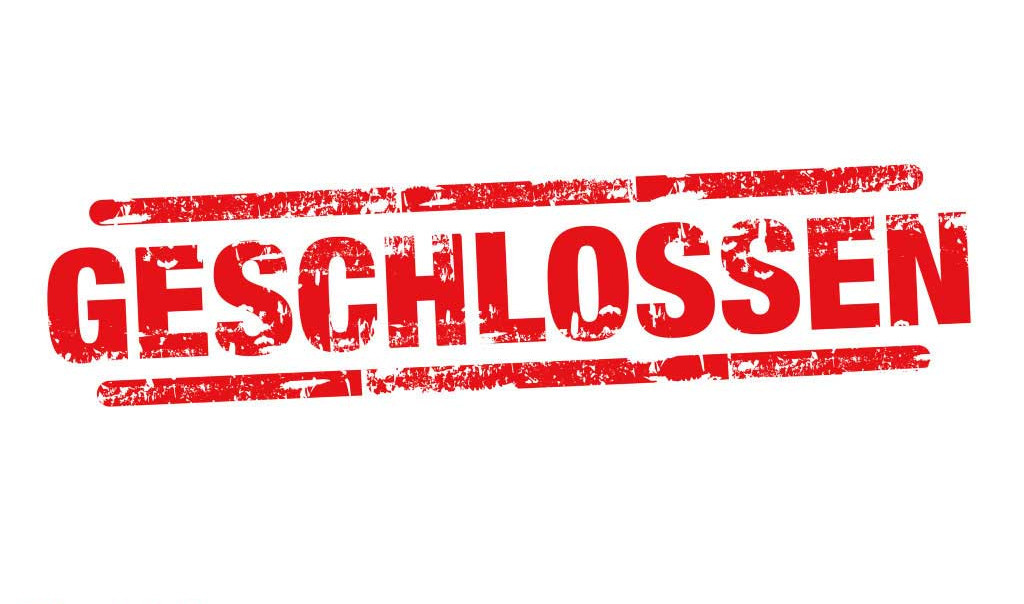 gestempeltes Wort ''GESCHLOSSEN''