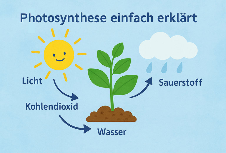 Das Bild zeigt die Entstehung von Photosynthese.