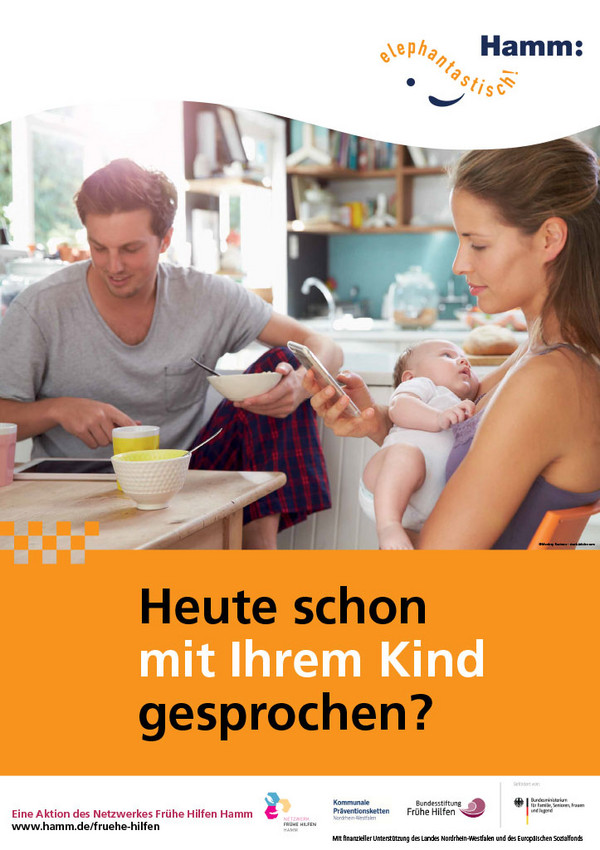 Plakatmotiv der Aktion ''Heute schon mit Ihrem Kind gesprochen?''