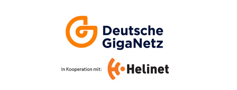 Logos der Unternehmen Deutsche GigaNetz und Helinet