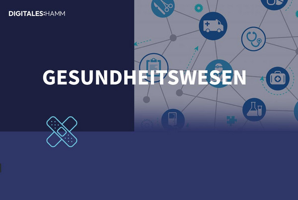 Website Handlungsfeld Gesundheitswesen Screenshot des Bereichs ''Gesundheitswesen" aus der Internetseite ''https://digitaleshamm.de''