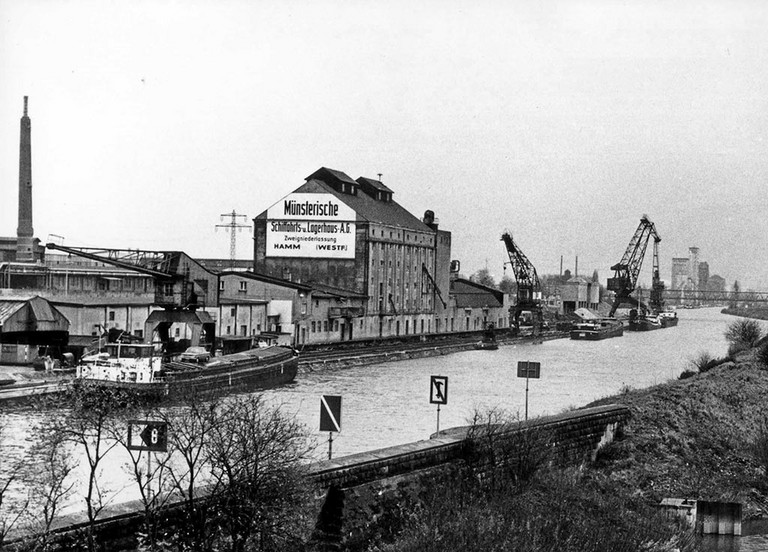 Blick auf den Hafen Hamm, 1970