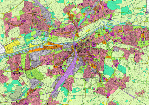 Das Bild zeigt den Flächennutzungsplan der Stadt Hamm.