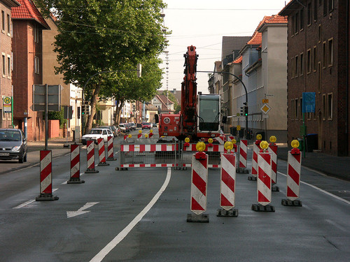 Baustelleneinrichtung auf der Werler Straße