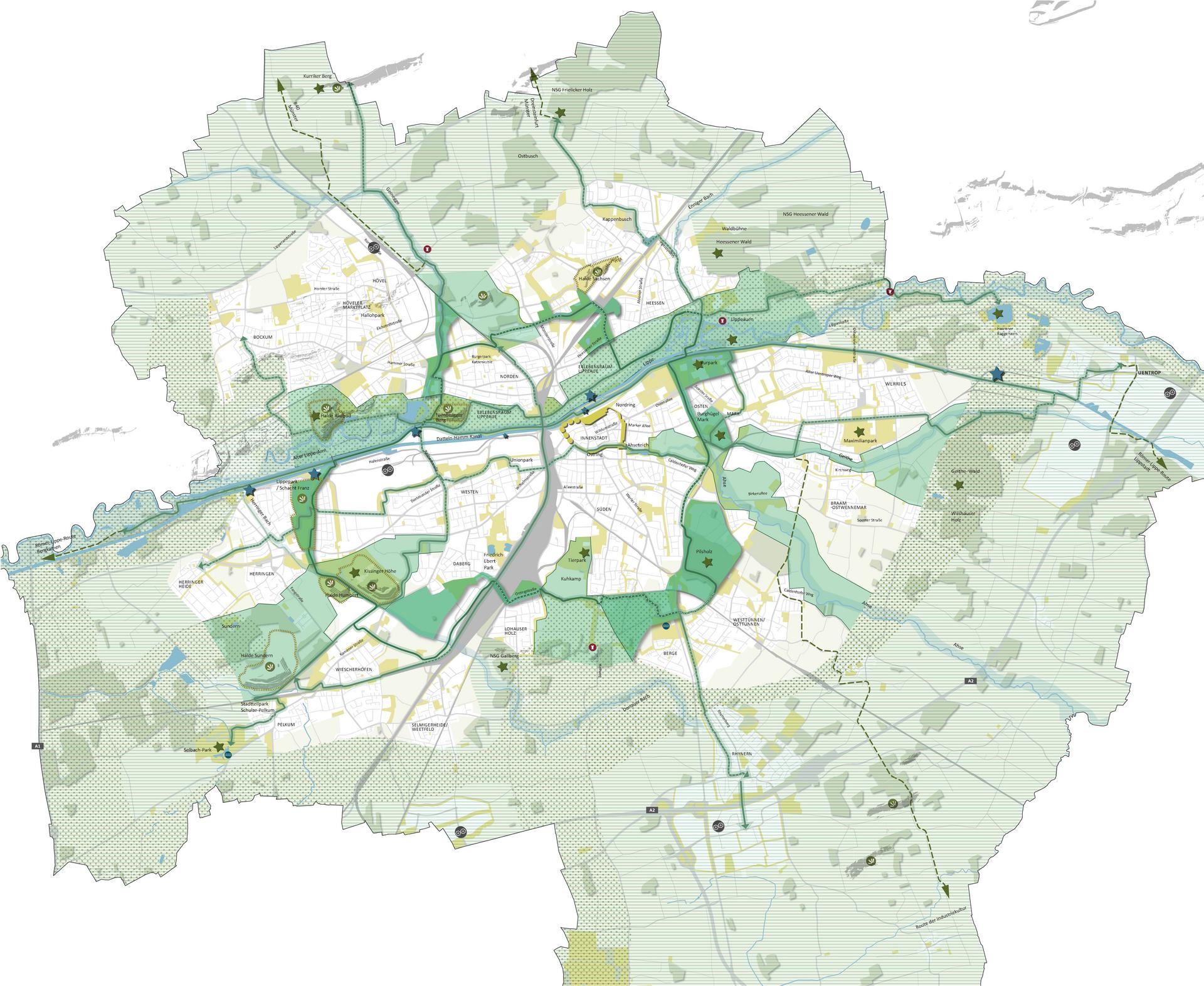 Masterplan Freiraum Lageplan Netz