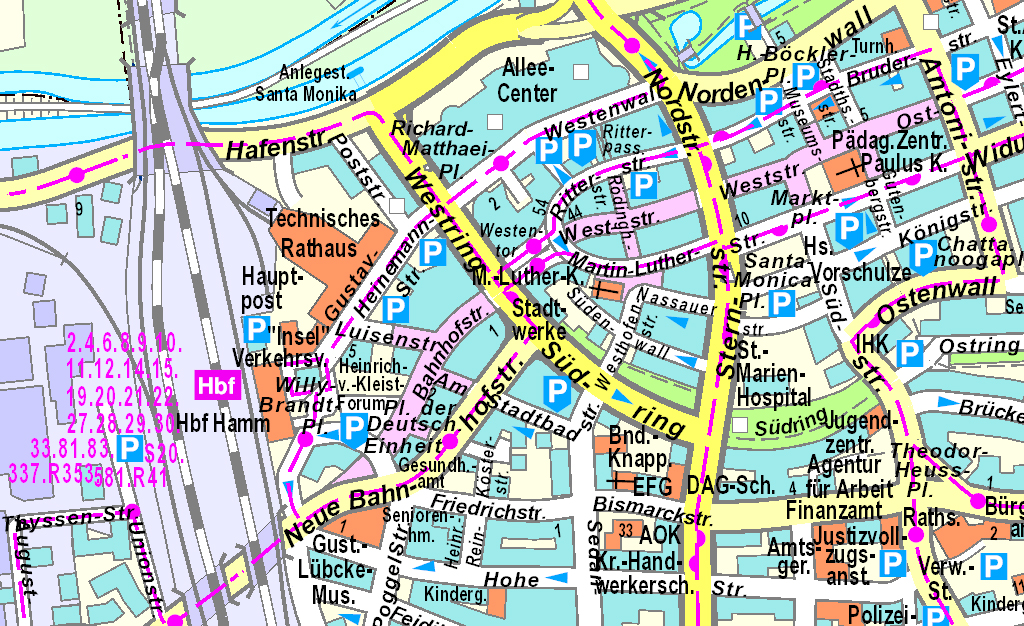 Ausschnitt aus dem amtlichen Stadtplan