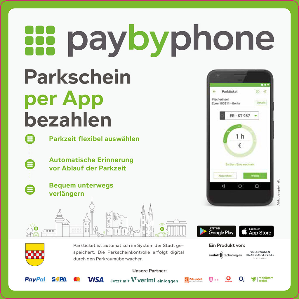 Titelbild und Logo paybyphone