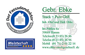 Ebke Visitenkarte 280 Logo Gebrüder Ebke Stuck+Putz GbR