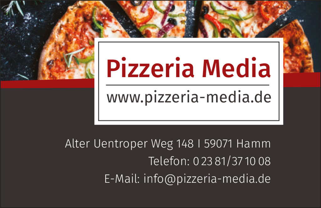 Visitenkarte Pizzeria Media