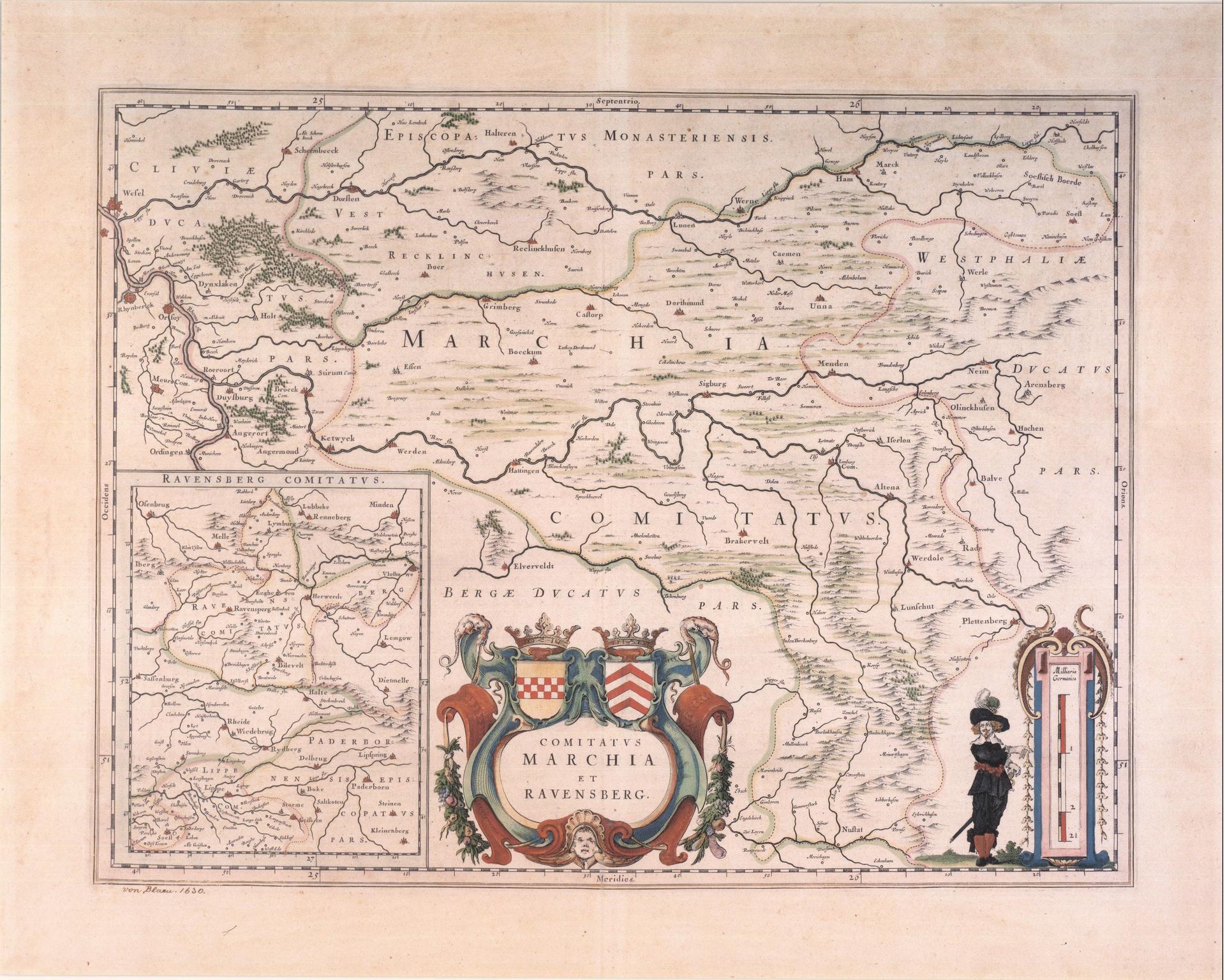 Historische Karte: Comitatus marchia et Revensberg
