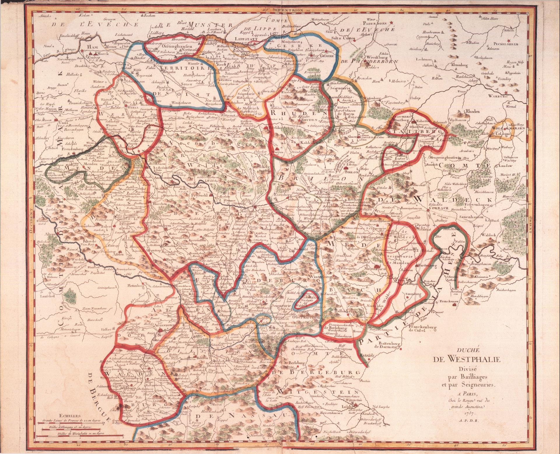 Historische Karte: Duche de Westphalie
