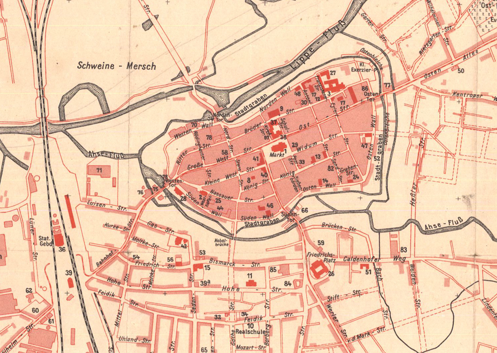 Ausschnitt des historischen Stadtplans von 1903