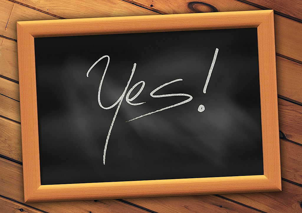 Tafel Ja Gerd Altmann pixabay Schultafel mit dem Wort "Yes"