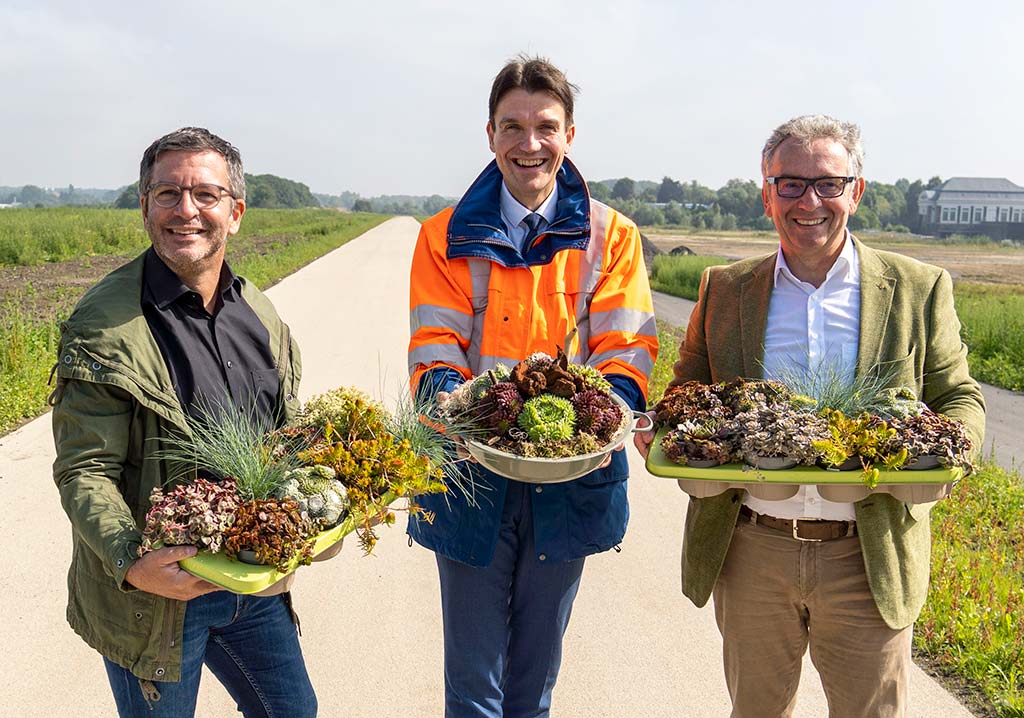 OB Marc Herter, Prof. Dr. Uli Paetzel (Vorstandsvorsitzender Lippeverband) und Umweltdezernent Volker Burgard