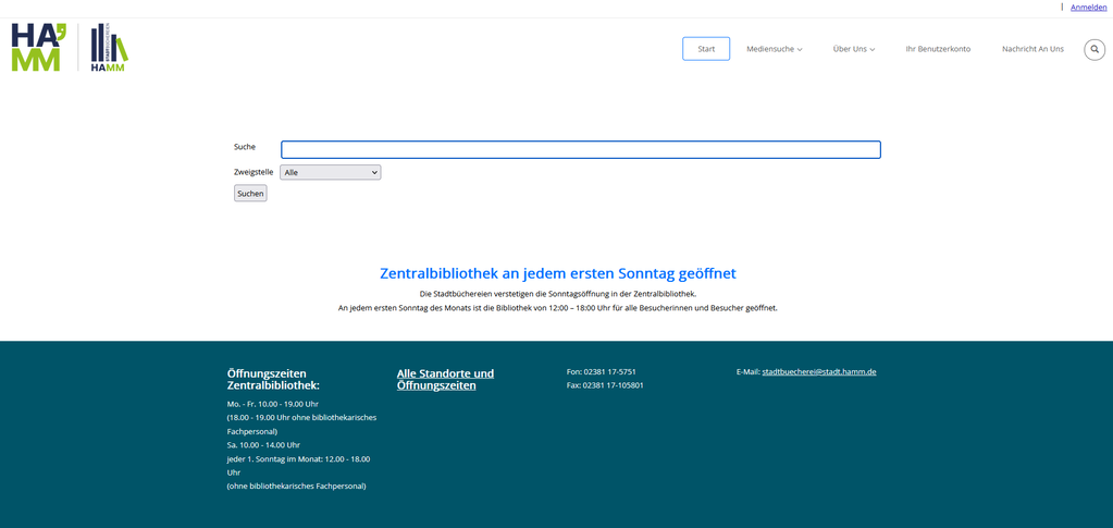 Screenshot des OPEN-Katalogs