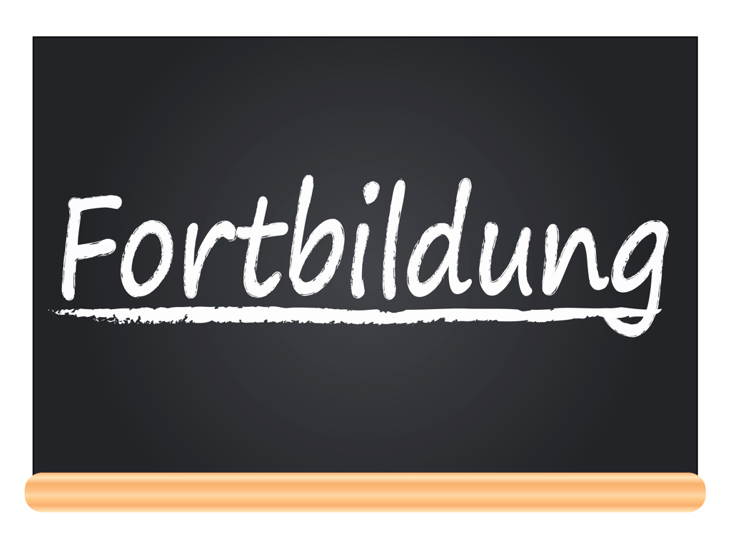 Schild mit dem Wort "Fortbildung"