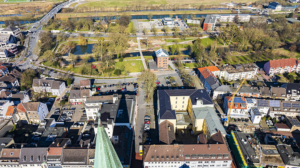 Luftaufnahme der Museumsstraße mit Blickrichtung zum Nordring