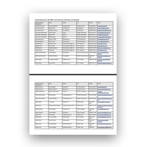 Stilisierte Darstellung einer Ansprechpartner-Liste