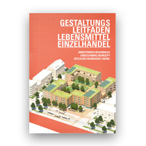 Titelbild der Broschüre ''Gestaltungsleitfaden Lebensmittel, Einzelhandel''